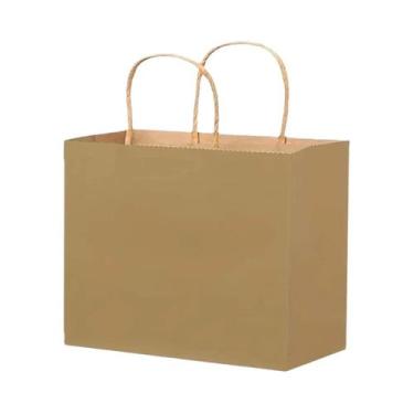 Imagem de Sacolas De Papel Kraft Com Alças, Pacote Com 10 Unidades, Sacolas De P