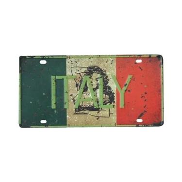 Imagem de Placa De Metal Vintage Com Bandeira Nacional Para Decoração De Garagem