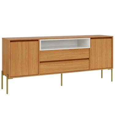 Imagem de Aparador Buffet Para Sala De Jantar 2 Portas 184cm Industrial Avis D03 Freijó Off White - Lyam Decor