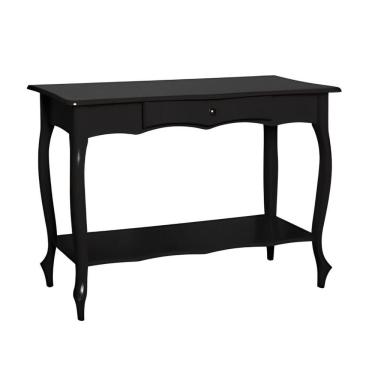 Imagem de Aparador Para Sala Com 1 Gaveta E Prateleira Pés Luiz Xv - Preto Laca