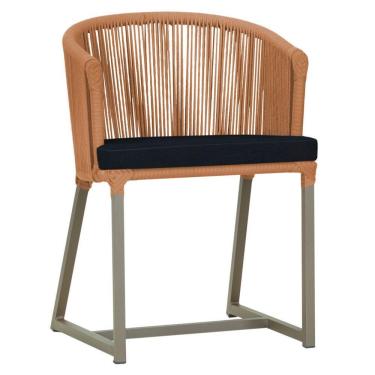 Imagem de Cadeira De Jantar Noronha Alumínio Fendi E12 Trama  Terra Cota