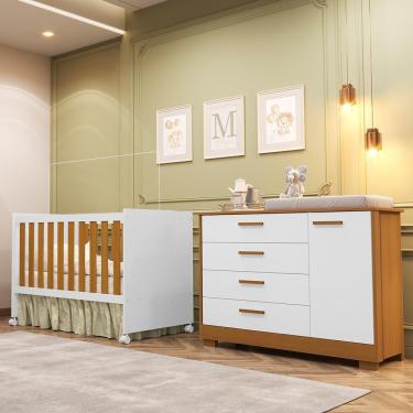 Imagem de Jogo De Quarto Infantil Zaki Cômoda E Berço Katatau Branco Fosco-savana - Reller Móveis Branco Fosco-savana