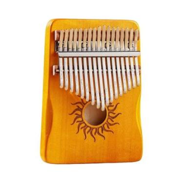 Imagem de Kalimba Hluru De Madeira Maciça Com 21 Teclas, Mbira De 17 Teclas Com 