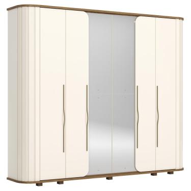 Imagem de Guarda Roupa Casal 6 Portas Premium Off White-nature - Móveis Henn Off White-nature