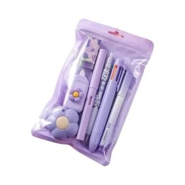 Imagem de Conjunto De Material Escolar 7 Em 1 Para Crianças, Lápis, Borracha, Fi