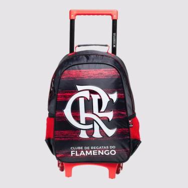 Imagem de Mochila Xeryus Flamengo CRF 16 com Rodas Vermelha e Preta, Único