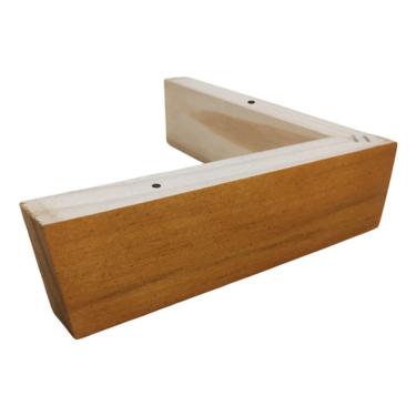 Imagem de Kit C/ 8 Pés Cantoneira 5cm Madeira Maciça P/ Estofados Caramelo