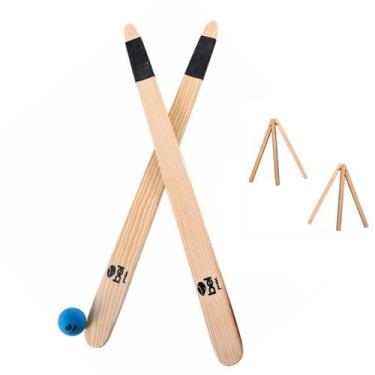 Imagem de 2 Tacos Com Bola Esporte Brinquedo Educativo Jogo Bete Tacos - Belfix,