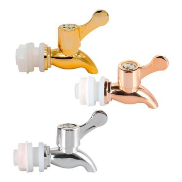 Imagem de Kit 3 Torneiras Para Suqueira Dispenser Plástico Dourada Prata Rosé Luxo Filtro Vedação