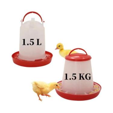 Imagem de Dispensador Automático De Ração E Água Para Aves, Container De Aliment