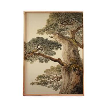 Imagem de Arte De Parede De Pinheiro Antigo Sem Moldura, Decoração Zen Japonesa 