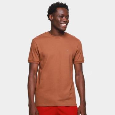 Imagem de Camiseta Calvin Klein Malhão Com Punhos Masculina, Marrom claro, GG