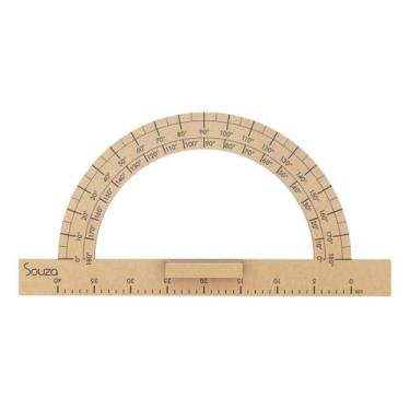Imagem de Transferidor De Madeira 180º - 40cm Para Lousa Professor - SOUZA & CIA