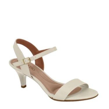 Imagem de Sandália Feminina Causal Salto Fino Médio Beira Rio 83081430, Branco o