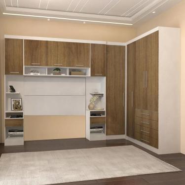 Imagem de Guarda Roupa Casal Modulado Cp09 Taiga Branco L01        - Mpozenato