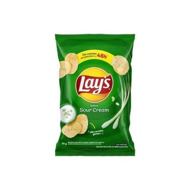 Imagem de Batata Frita Lisa Lay's Sour Cream - Creme de Cebola 70g