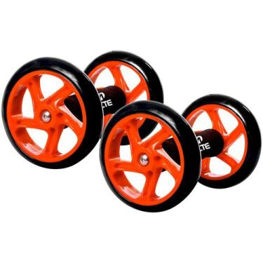 Imagem de Roda Abdominal Dupla T145 - Acte Sports, Preto e Laranja