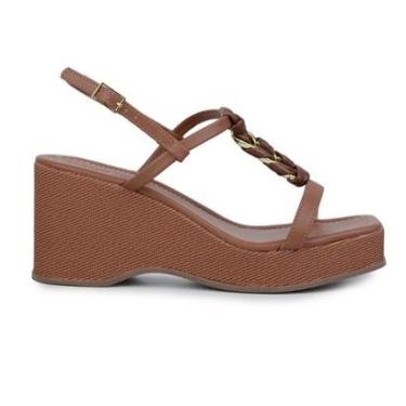 Imagem de Sandália Feminina Renata Mello Anabela Marrom - 8151-Feminino