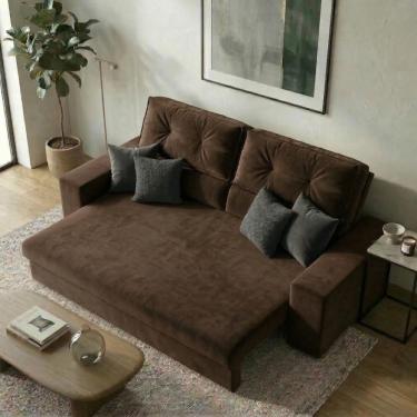 Imagem de Sofá Retrátil Reclinável 3 Lugares Suede 1,70m Hera