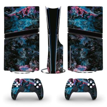 Imagem de Adesivo protetor de vinil para PS5 Slim Skin para console de jogos e controle (para Pro Disc)