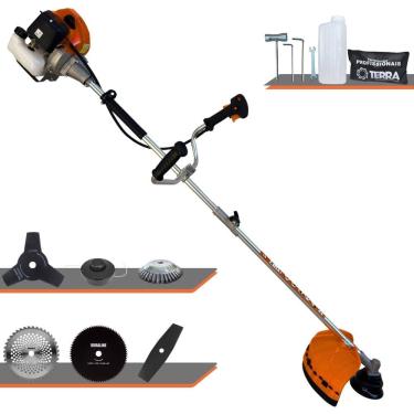 Imagem de Cortador de Grama Robusto À Gasolina Terra GRHB-430 Bipartida 43cc 1,7HP de Potência 12.000rpm Roçadeira Profissional Completa Com 6 Opções de Cortes