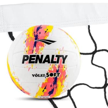 Imagem de Kit Bola De Volei Penalty Soft X Costurada XXIII+Rede Vôlei 5 Metros, 