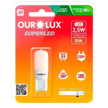 Imagem de Super Led G9 2,5 Watts 220 Volts 6500k Fosca - 20159 - Ourolux