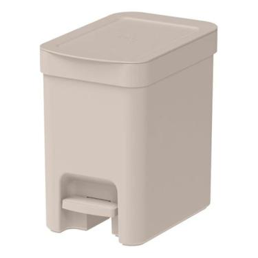 Imagem de Lixeira com Pedal Trium 6L 26,5x17x25,8cm - OU, Bege