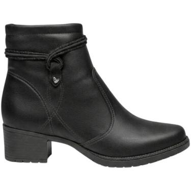 Imagem de Bota Feminina Mississipi Cano Curto Salto Bloco Baixo Tiras - Conforto