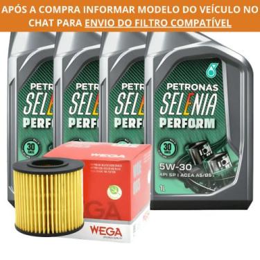Imagem de Kit 4L Óleo Petronas Selenia Perform 5W-30 Sintético + Filtro de Óleo 