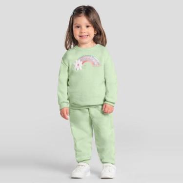 Imagem de Conjunto infantil menina de Arco-íris Brandili, Verde, 3