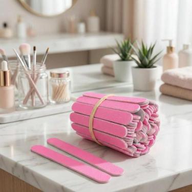 Imagem de 2x 100 LIXAS MINI UNHA DESCARTÁVEIS 8CM - HIGIÊNE E PRATICID - Congrat