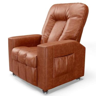 Imagem de Poltrona Do Papai Reclinável Para Cinema Praddo Fh9 Pu Camel - Mpozenato
