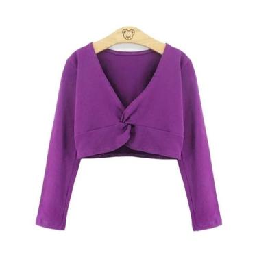 Imagem de Leotardo De Dança De Manga Longa Para Meninas, Top Pullover Para Práti