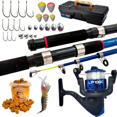 Imagem de Kit De Pesca Vara Molinete E Acessorios Barato - Albatroz Fishing Ou C