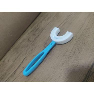 Imagem de Escova De Dente 360 formato U Silicone - T&D Jogos, Azul, Celeste, 6 a