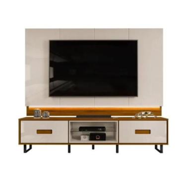 Imagem de Rack Com Painel Madri 2,40m para TVs de até 75 Polegadas Off White/Fre