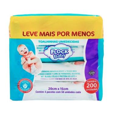 Imagem de Toalha Umedecida Flock Baby 0+ meses 200 Unidades