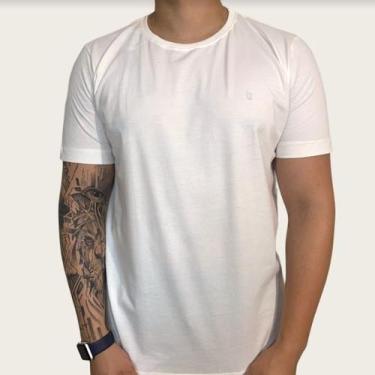 Imagem de Camiseta Plus Size Masculina G1 Tamanho Especial Básica Branca - Belle