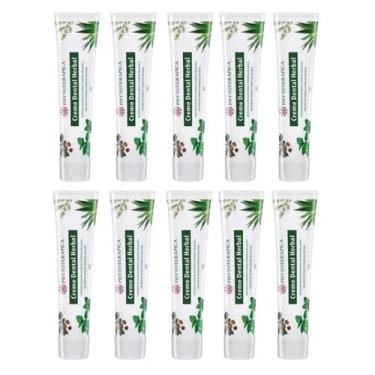 Imagem de 10X Creme Dental Herbal Vegano Melaleuca - Phytoterapica - phytoterÁpi