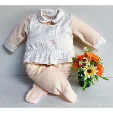 Imagem de Macacão Bebe Menina Longo Inverno Luxo Plush Babado 099 - Zafielo, Nud
