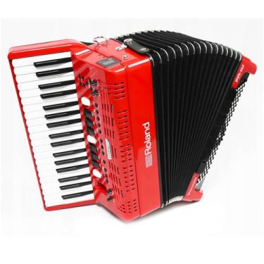 Imagem de Acordeon digital roland fr-4x-rd elétrico 37 teclas 120bx vermelho com