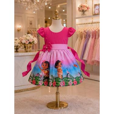 Imagem de Vestido Infantil Temático Simples Moana Baby Rosa - aurea, M