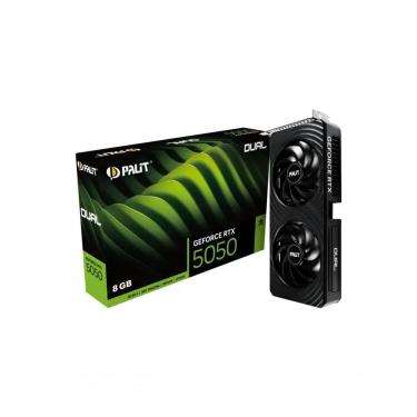 Imagem de Placa de Vídeo Palit Geforce RTX 5050 Dual 8GB GDDR6 Arquitetura NVIDIA Blackwell Cor Preta