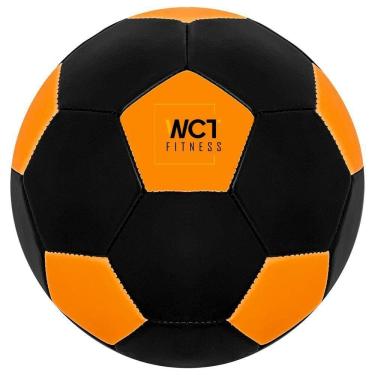 Imagem de Bola Futebol Preto Laranja Florescente Neon Esporte Treinamento Criança Adulto – Wct Fitness