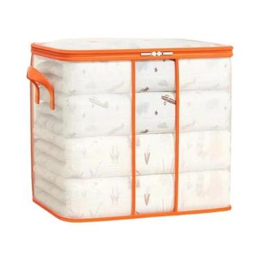 Imagem de Saco Organizador Transparente Dobrável De Plástico Com Zíper Para Roup