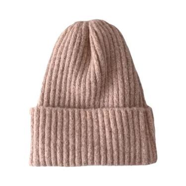 Imagem de Gorro Feminino De Inverno Em Tricô Quente E Macio Estilo Kpop Moderno 