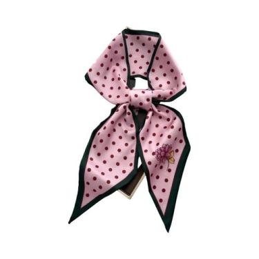 Imagem de Lenço De Seda Longo Com Estampa Floral Para Mulheres, Fita Para Cabelo