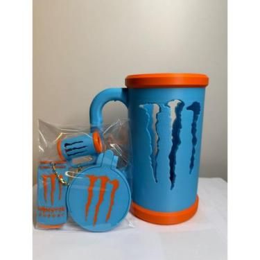 Imagem de Porta lata energetico 473 ml kit chaveiro tampa abridor - Monster, Lar