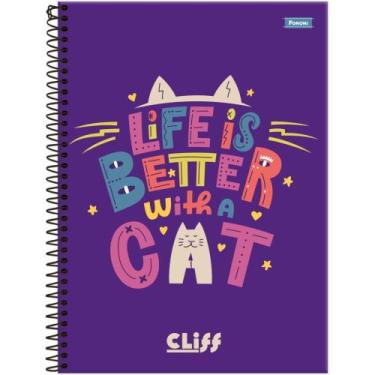 Imagem de Caderno Espiral Capa Dura CLIFF Feminino 80 Folhas Pacote com 4 - Foro